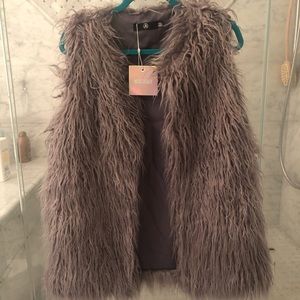 Faux fur vest